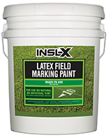 Wilson Paint & Wallpaper Insl-X Latex Field Marking Paint is specifically designed for use on natural or artificial turf, concrete and asphalt, as a semi-permanent coating for line marking or artistic graphics.

Fast Drying
Water-Based Formula
Will Not Kill Grass